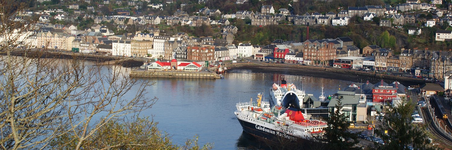 oban bay and calmac from Pulpit hill