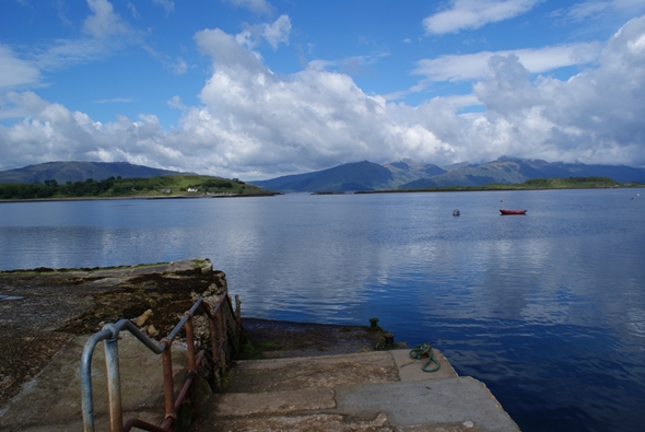 Appin pier with Lismore ans Morvern in the background