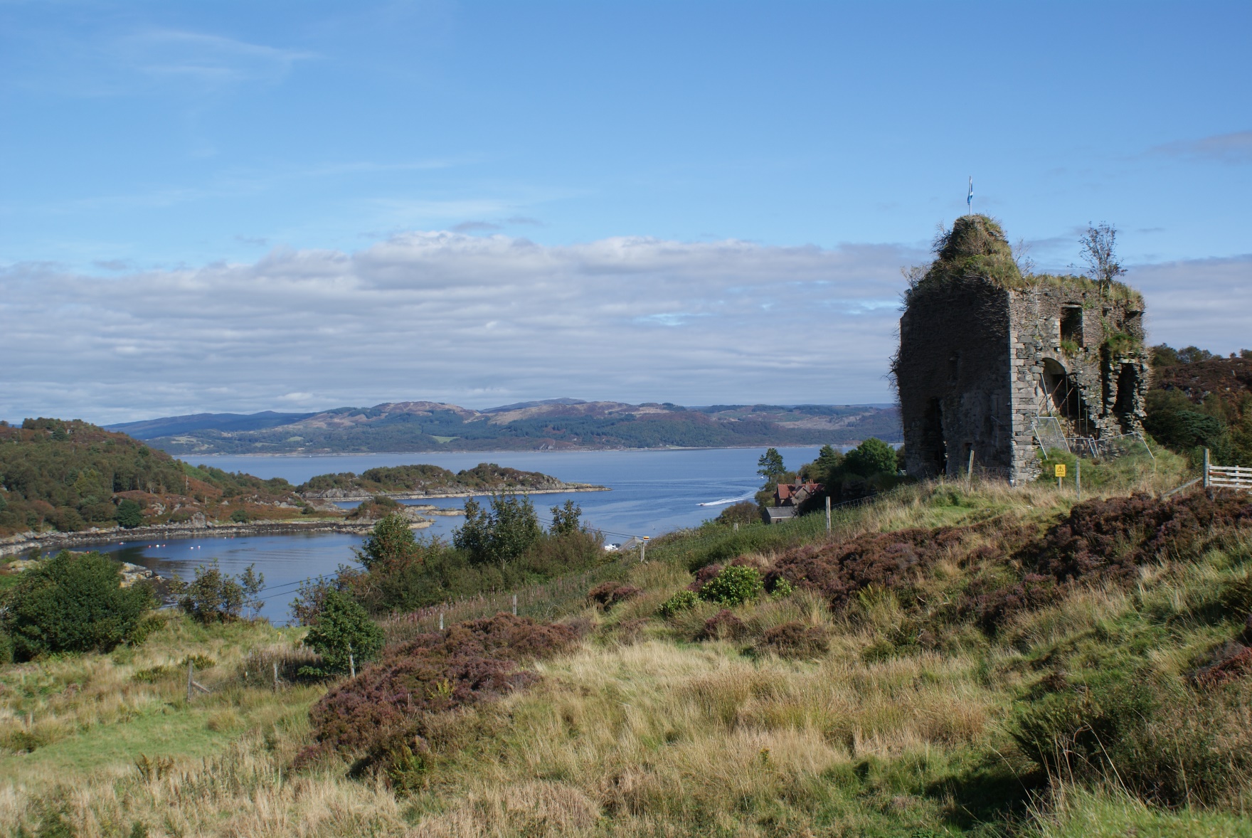 Tarbert Castle with Loch Fyne Below and Cowall in the Background
